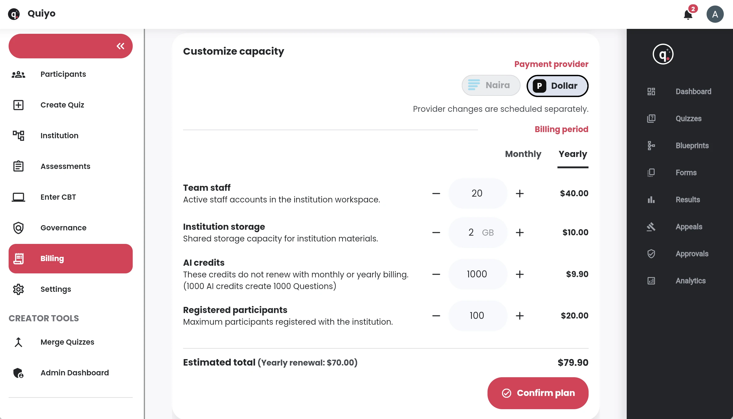 Related Quiyo interface for CBT operations